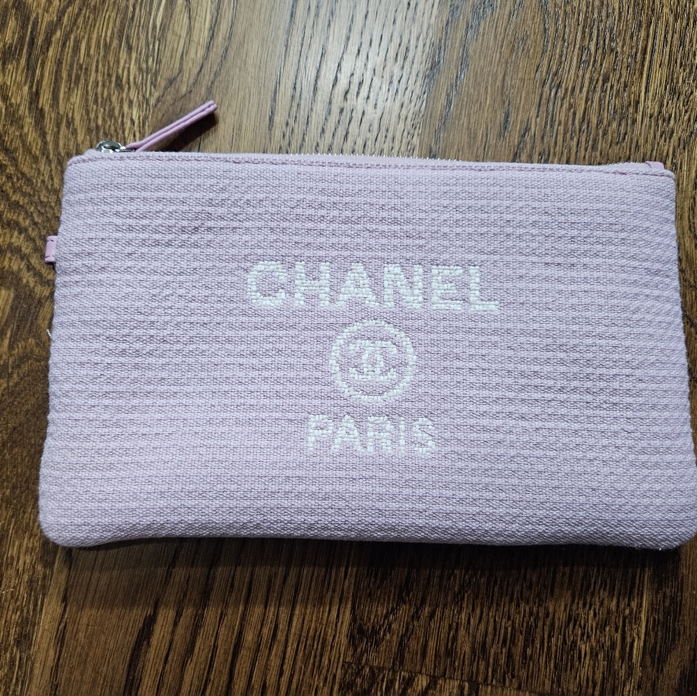 Chanel Deauville Clutch Pouch Pink